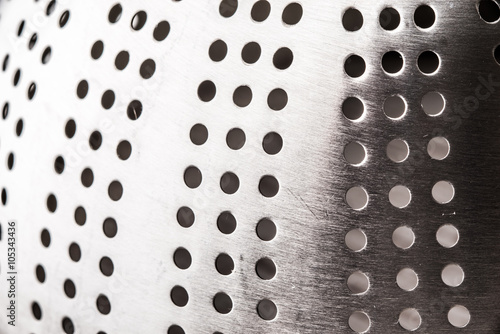 Obraz na plátně Metal aluminum colander outside view