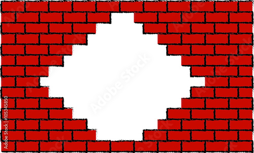 Unfinished brick wall. Brick