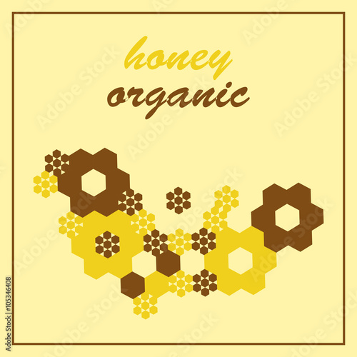 Logo, sticker for honey brand, apriary company with honey dipper