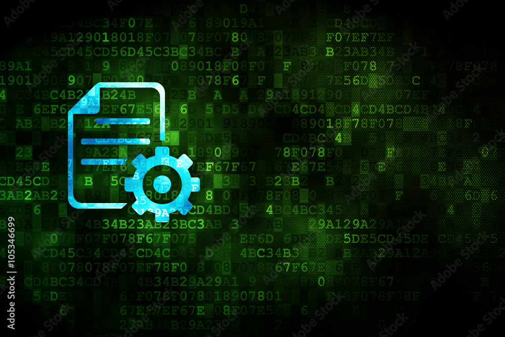 Obraz premium Software concept: Gear on digital background