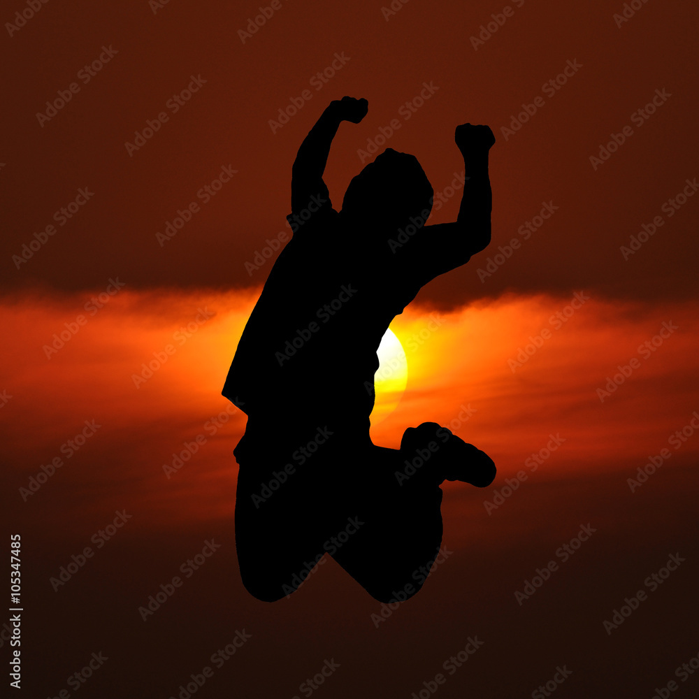 Middle aged man silhouette actions with sun set background. Middle aged man silhouette actions with sun set background.