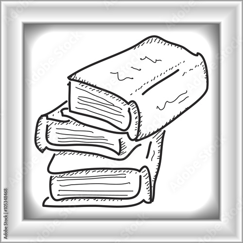 Simple doodle of a pile of books