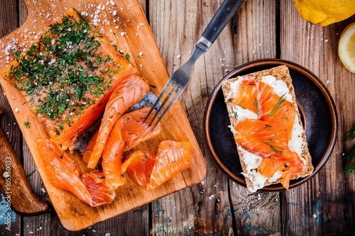 Toast with smoked salmon