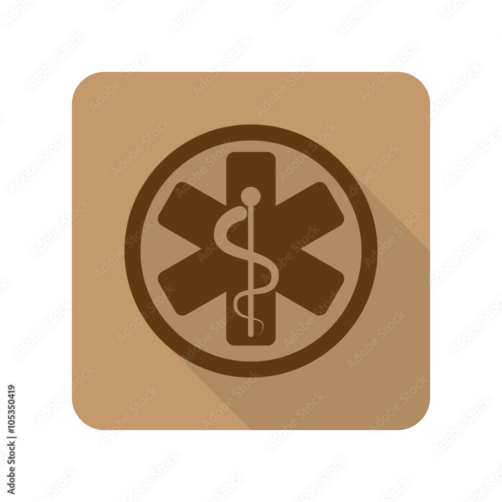 Flat style Medical web app icon on light brown background Flat style Medical web app icon on light brown background