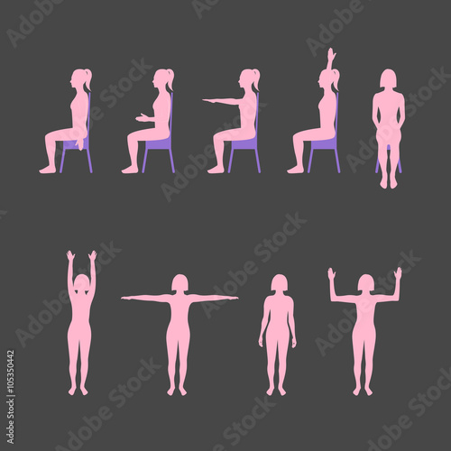 woman's silhouettes set