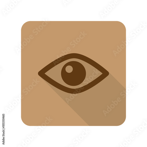 Flat style Eye web app icon on light brown background