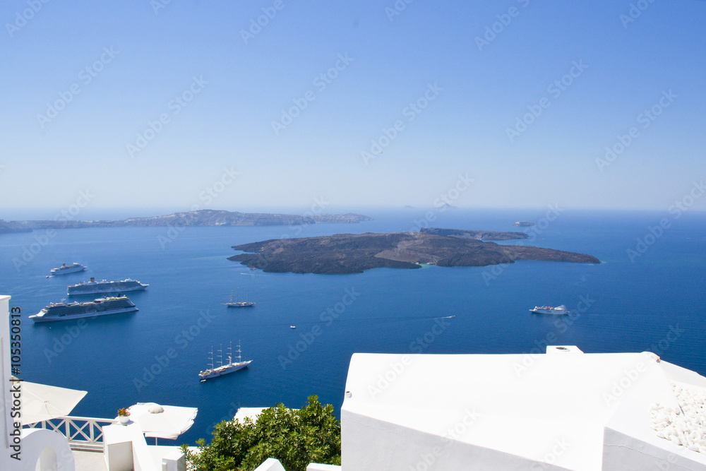 Obraz premium Panorama piękna wyspa Santorini - Grecja, Europa
