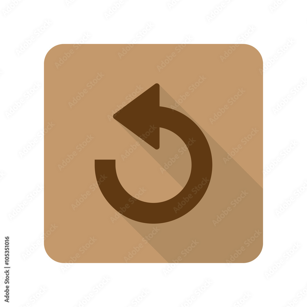 Flat style Undo web app icon on light brown background Flat style Undo web app icon on light brown background