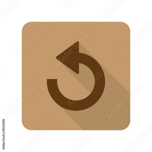 Flat style Undo web app icon on light brown background