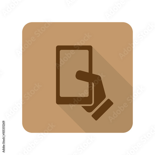 Flat style Smartphone web app icon on light brown background