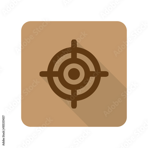 Flat style Target web app icon on light brown background