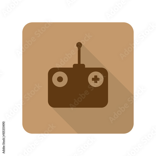 Flat style Radio Control web app icon on light brown background