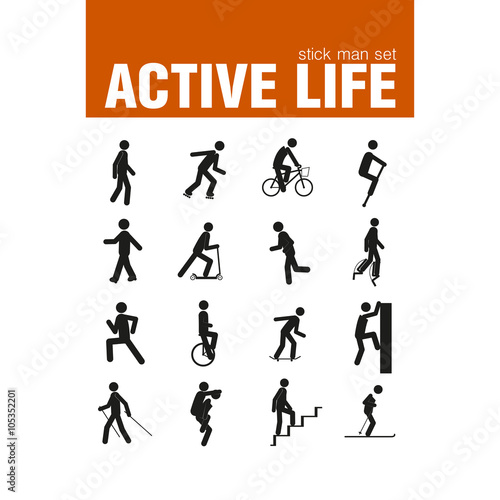 vehicle active stick man set