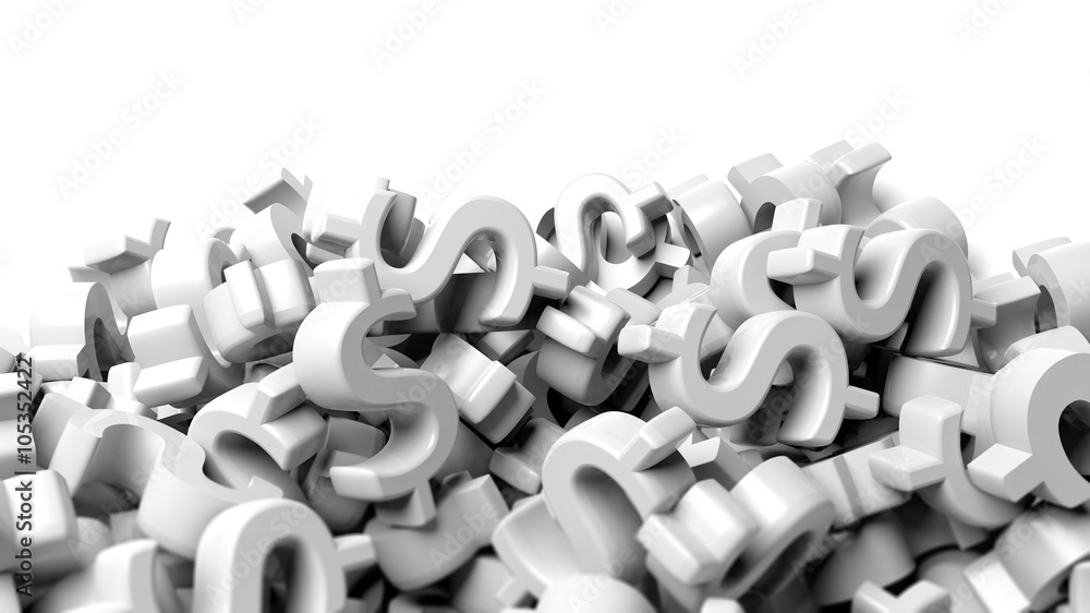 Three-dimensional dollar symbol Three-dimensional dollar symbol