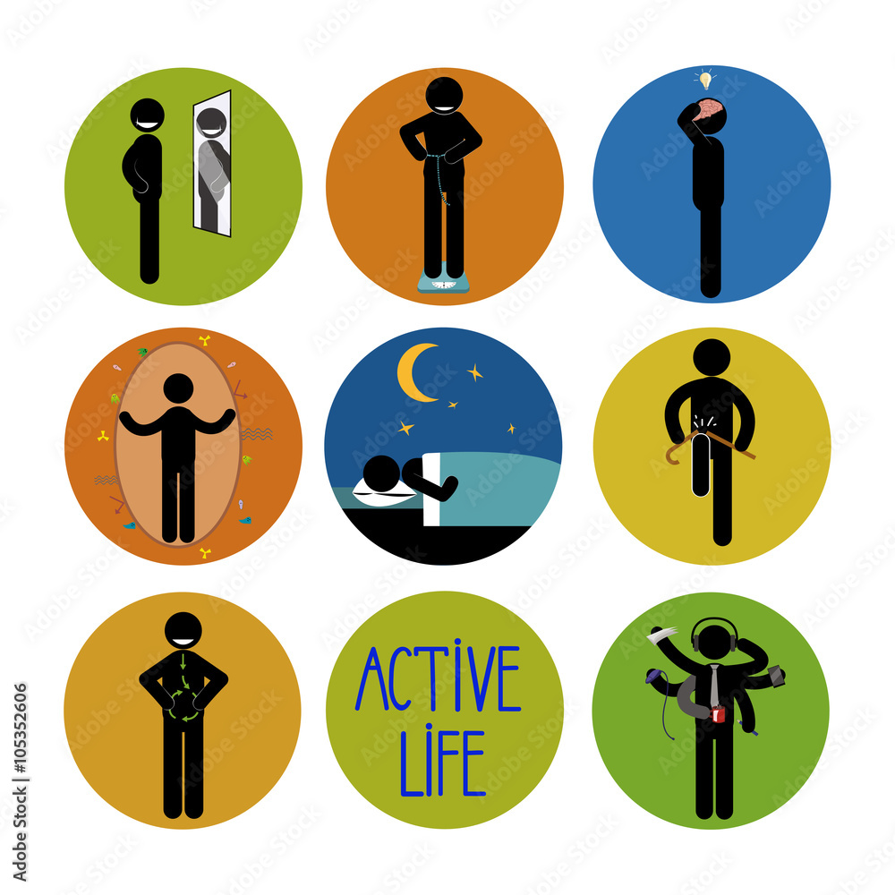healthy and happy stick man set healthy and happy stick man set