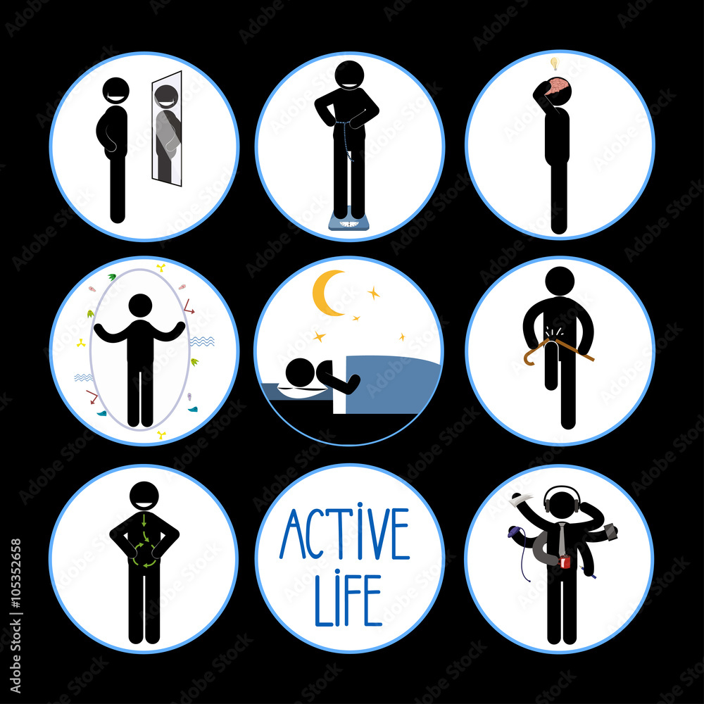 healthy and happy stick man set healthy and happy stick man set