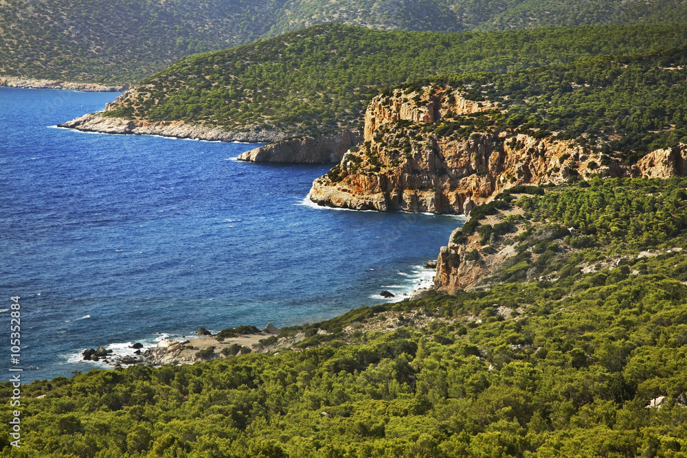 Fototapeta premium Landscape near Monolithos village. Rhodes island. Greece