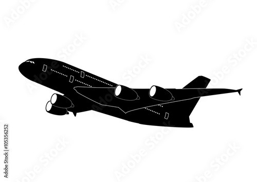 large jet airliner silhouette illustration