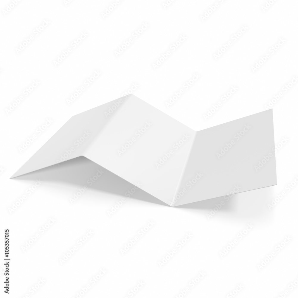 blank, mockup tri-fold brochure isolated on white background. blank, mockup tri-fold brochure isolated on white background.