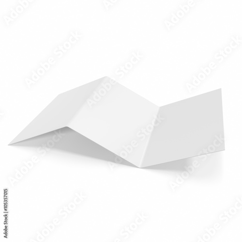 blank, mockup tri-fold brochure isolated on white background.