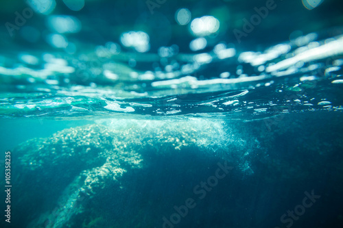 underwater sea bubbles background photo