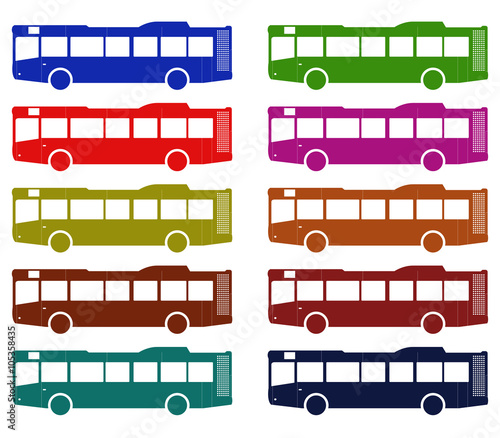 bus in vector on white background
