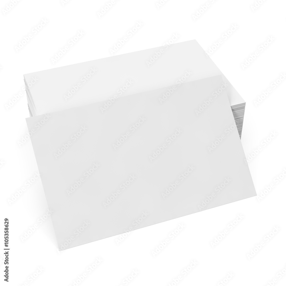 Stack white business card mockup. Stack white business card mockup.
