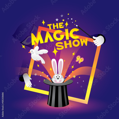 The magic show. Vector illustration