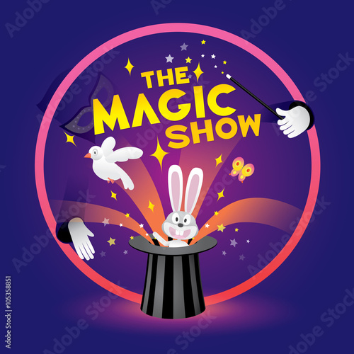 The magic show. Vector illustration