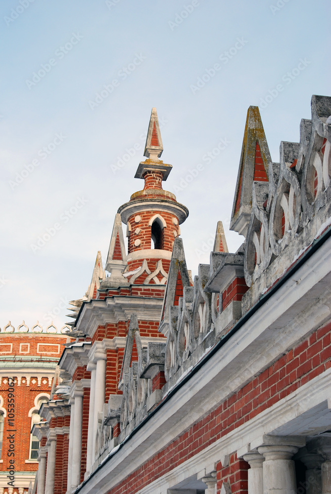 Architecture of Tsaritsyno park in Moscow. Color photo. Architecture of Tsaritsyno park in Moscow. Color photo.