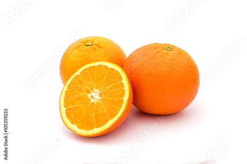 Orange fruit isolated on white background