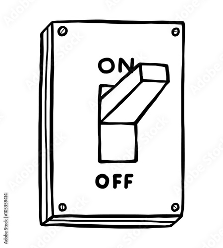 electric switch / cartoon vector and illustration, black and white, hand drawn, sketch style, isolated on white background.