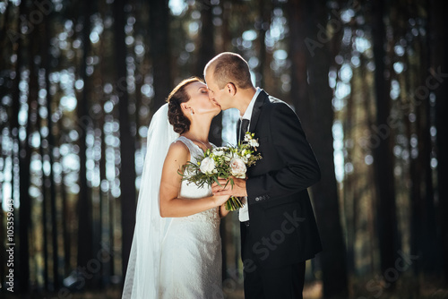 Beautiful summer Wedding walk on nature