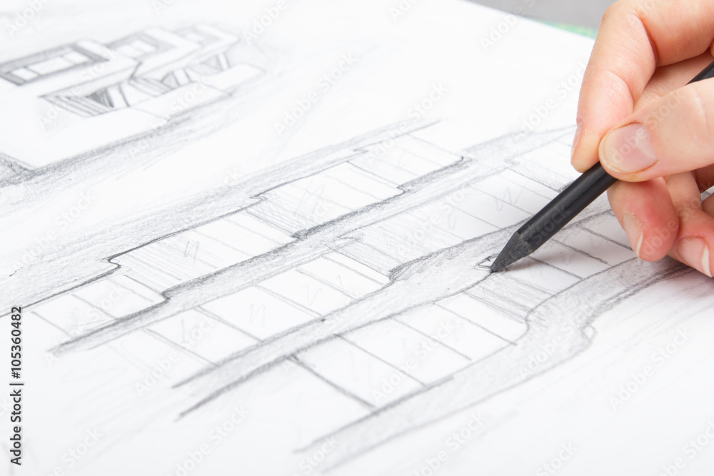 Architect working on blueprint. Architects workplace - architectural project, blueprints, ruler, calculator, laptop and divider compass. Construction concept. Engineering tools Architect working on blueprint. Architects workplace - architectural project, blueprints, ruler, calculator, laptop and divider compass. Construction concept. Engineering tools
