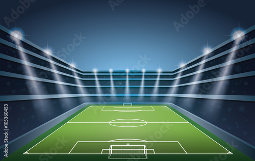 Soccer Stadium with spot lights.   © n.ko.studios