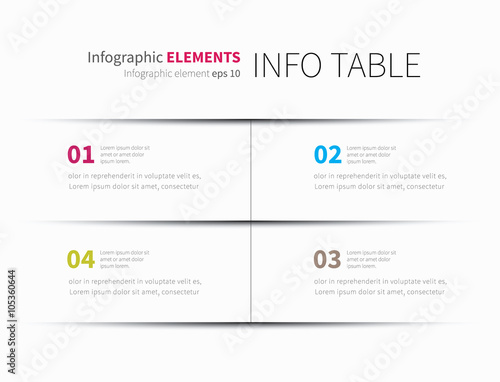 infographics table background / modern infographics template, options, steps, rows, column, graph