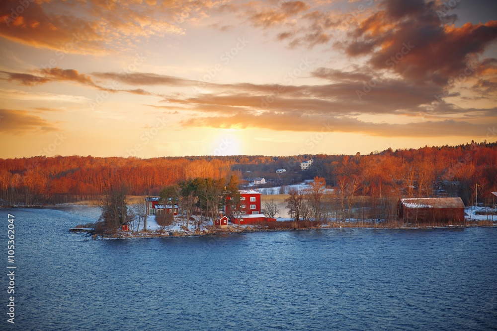 Baltic Sea coast in Sweden.