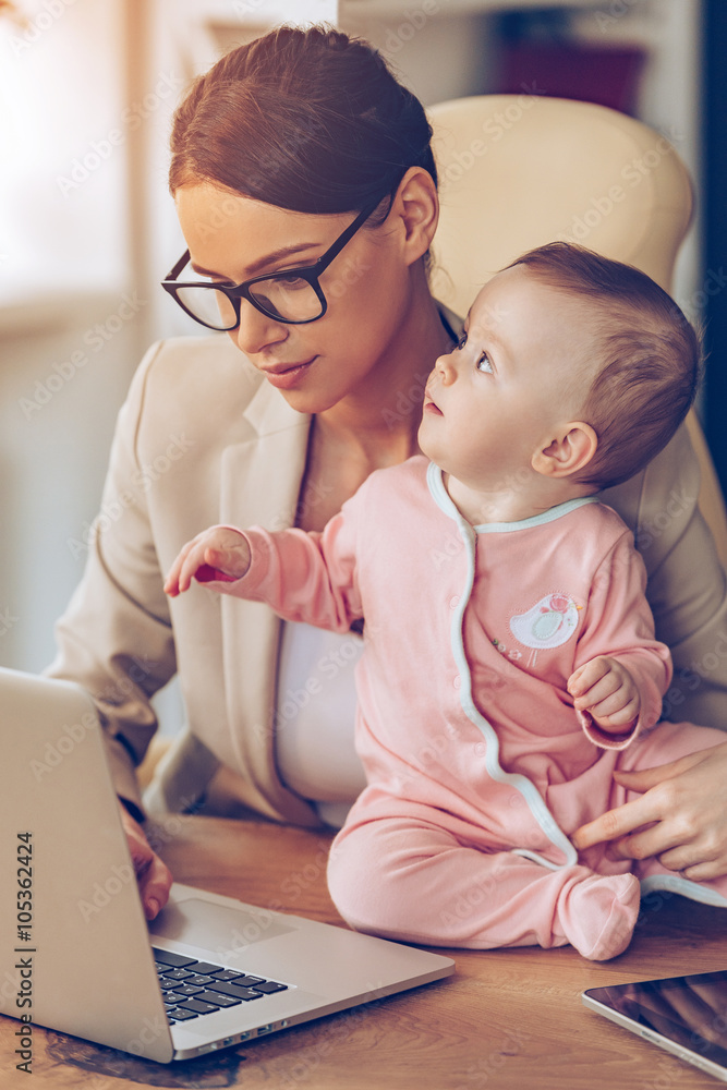 Full-time working mother. Full-time working mother.