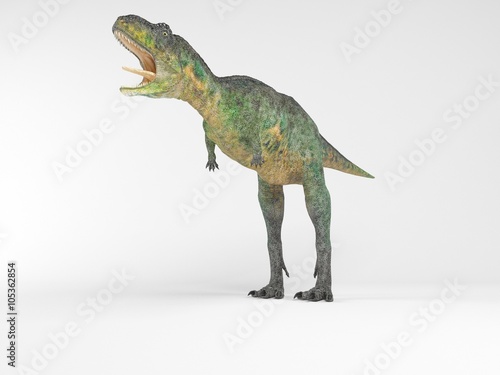 3d render of a Dinosaur inside a white stage