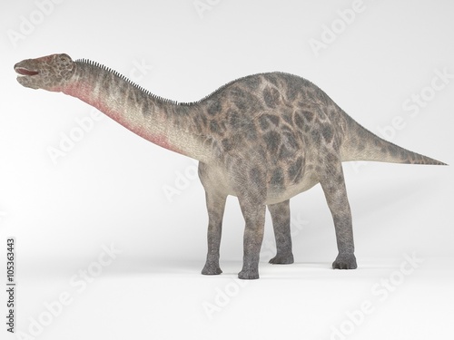 3d render of a Dinosaur inside a white stage