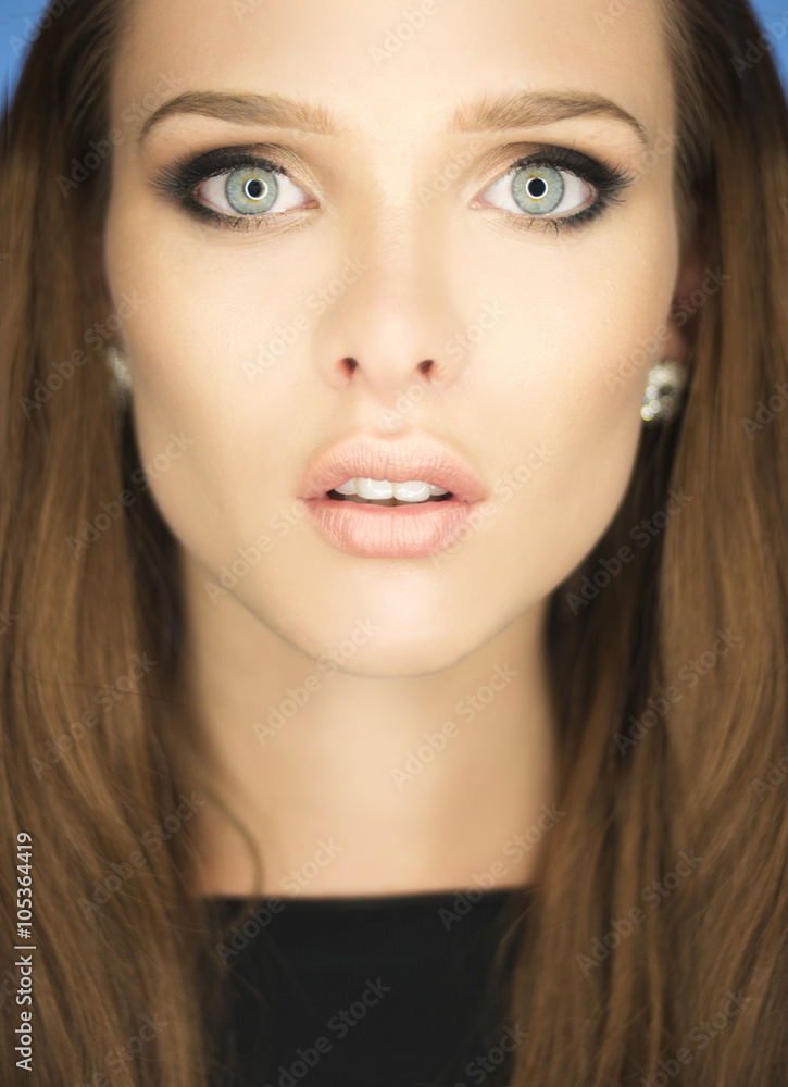 magnificent portrait of a beautiful young woman with blue eyes magnificent portrait of a beautiful young woman with blue eyes