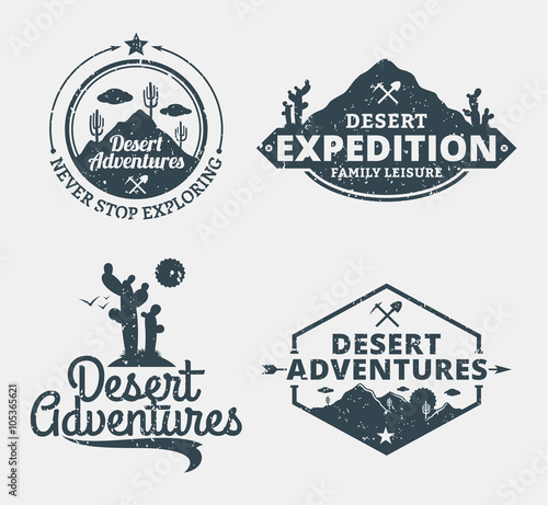 Set of desert adventures logo