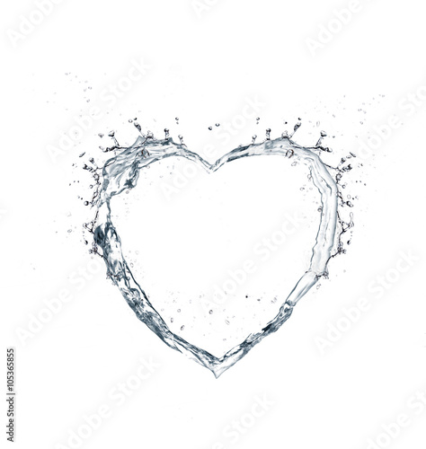 water splashing in heart form