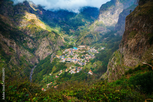 village Curral das Freiras surrounded with mountains