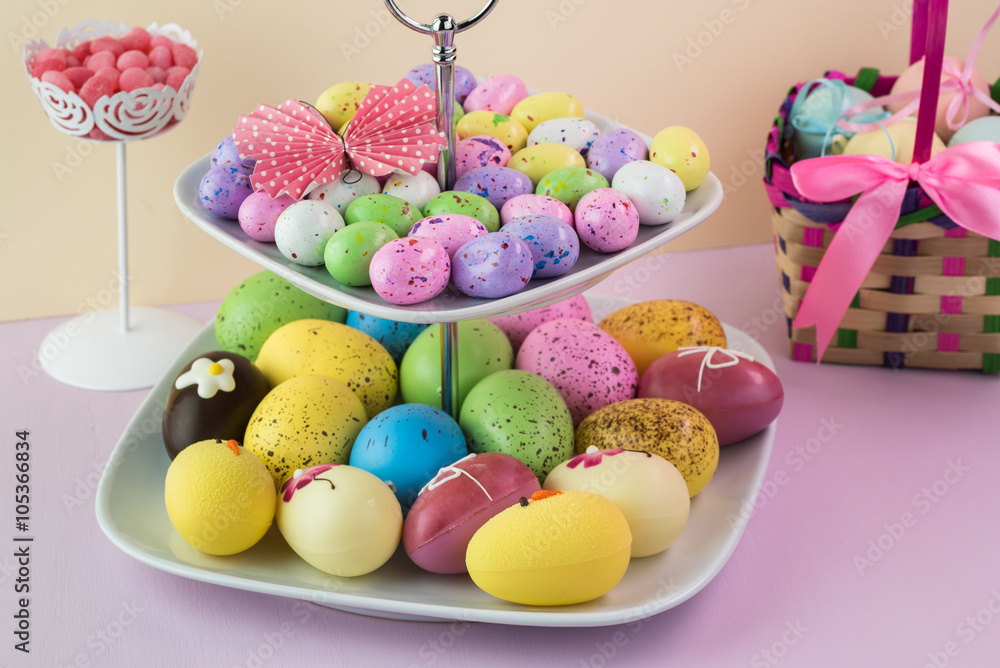 Assorted chocolate easter eggs. Assorted chocolate easter eggs.