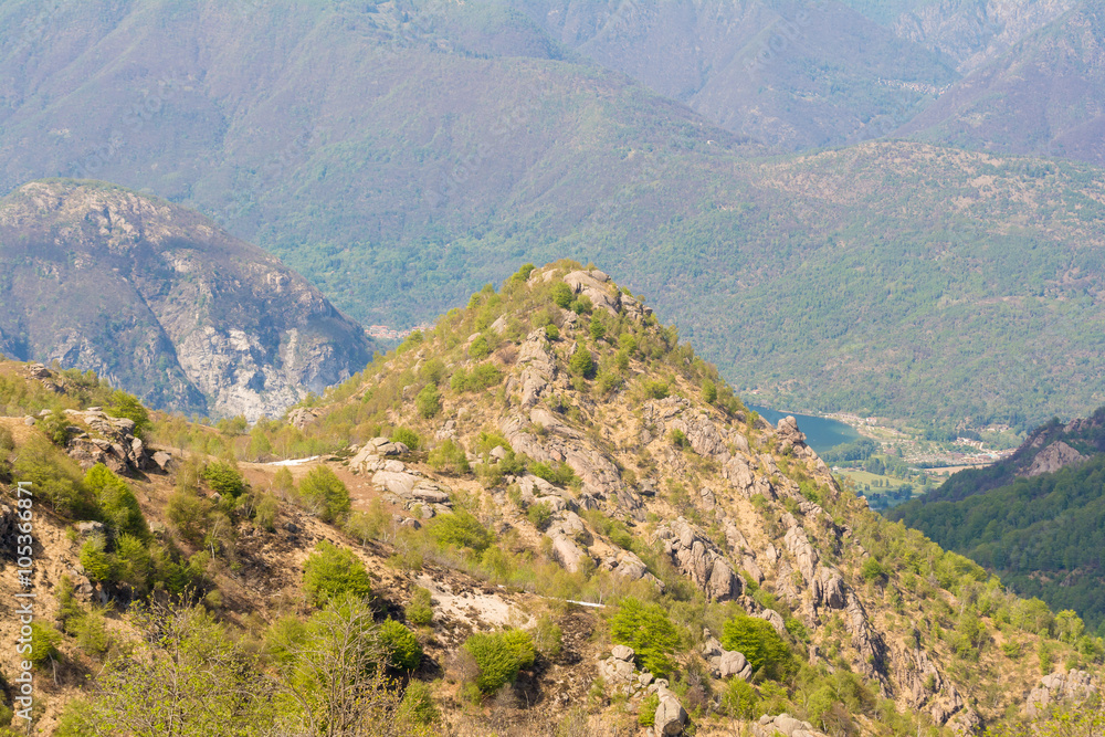 Blick vom Monte Mottarone am Lago Maggiore, Norditalien