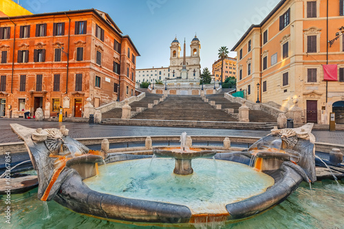 Spanish Steps at morning in Rome, Italy photo