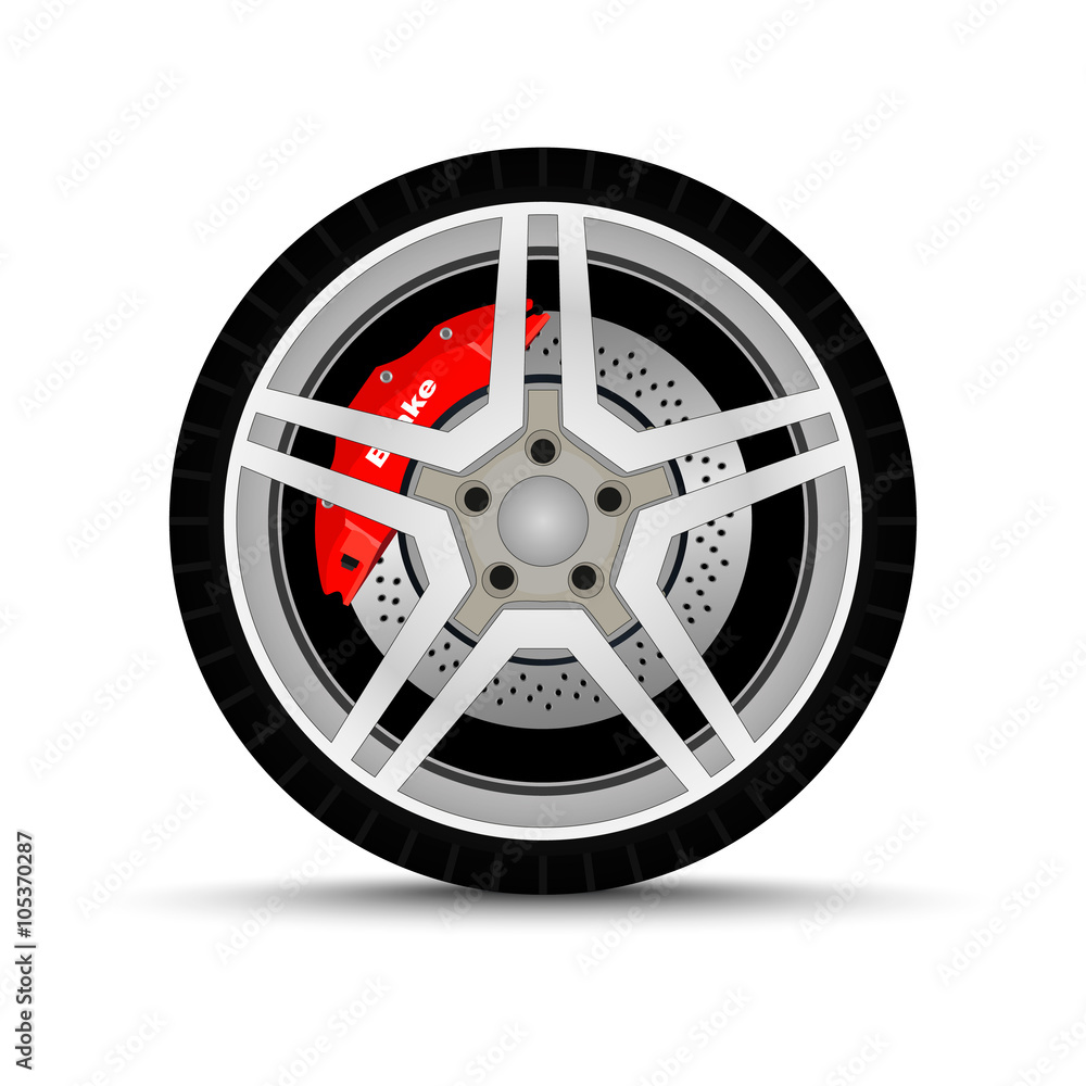 Obraz premium car wheel and brake.