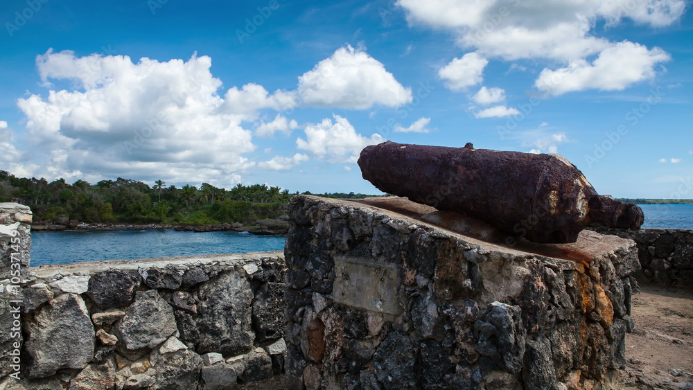 Antique gun in the castle timelapse Antique gun in the castle timelapse