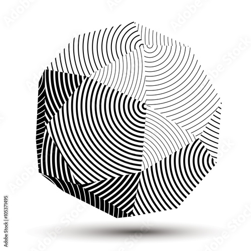 Spatial vector monochrome object isolated, 3d technology figure